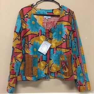 #10 NWT World Market Amya Jacket Floral Boho Print